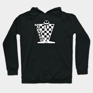 Madness Checkerboard HD - Distressed White Hoodie